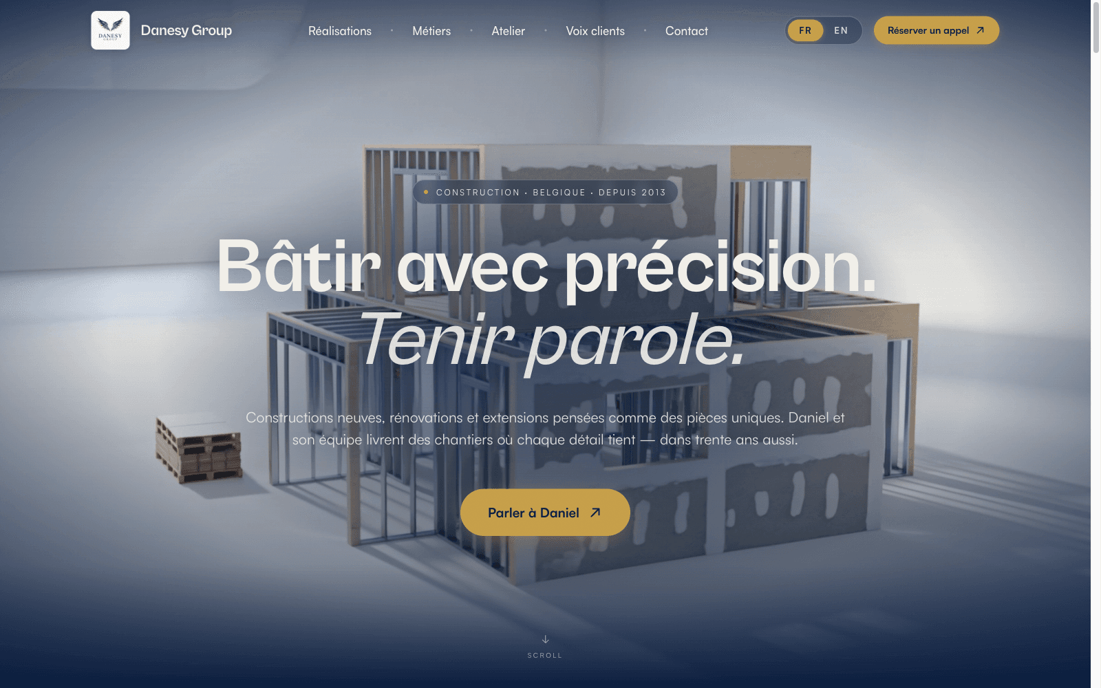 Site, conținut și lead-uri pentru o firmă de construcții din Bruxelles